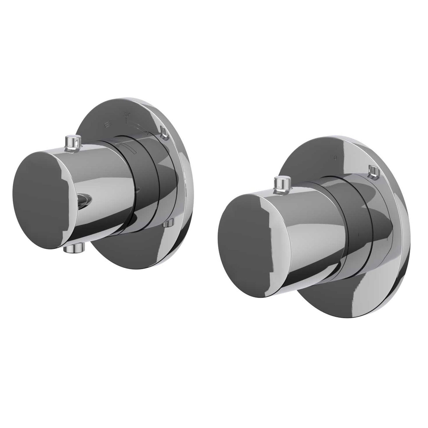 Afbouwdeel IVY Bond Inbouwthermostaat Symmetry 2-Weg Stop-Omstel Met Rond Rozet Chroom IVY