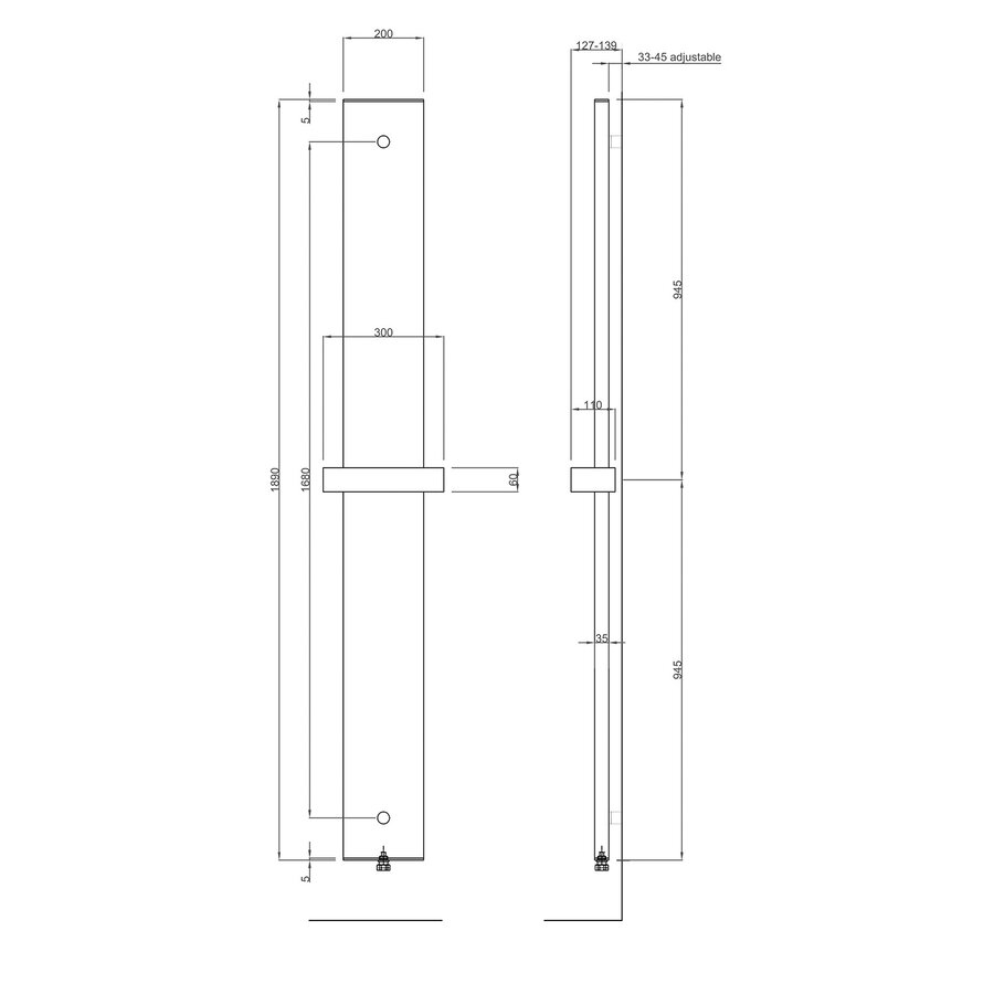Designradiator Sapho Othello 30x189 Cm Mat Wit