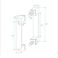 Scharnierset En Greep tbv Profielloze Nisdeur BWS Miley Mat Zwart