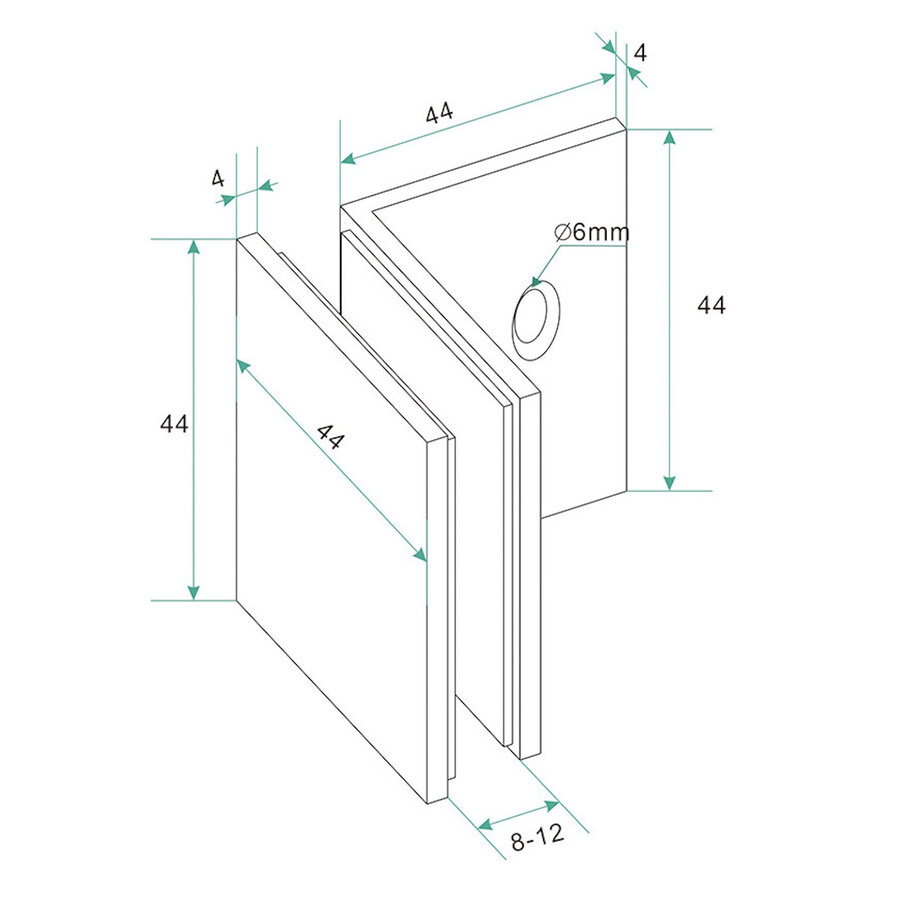 Glaskoppeling Set Wiesbaden Dora tbv profielloze Inloopdouche Geborsteld Brons Koper