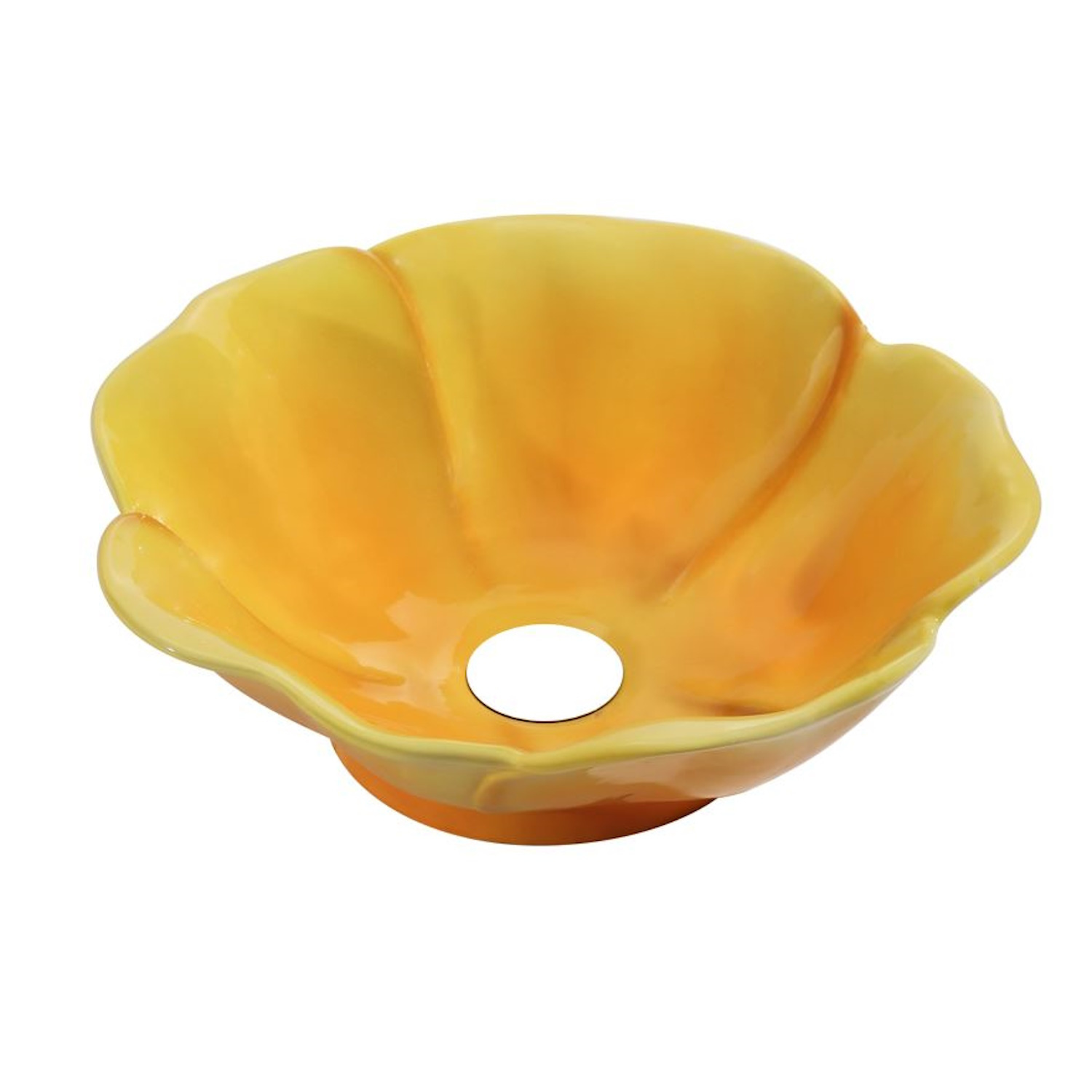 Best Design Waskom Flower 40 cm Keramiek Glanzend Geel