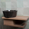 Loutro Waskom Loutro Bali B Rond 25x25x12 cm Marmer Black