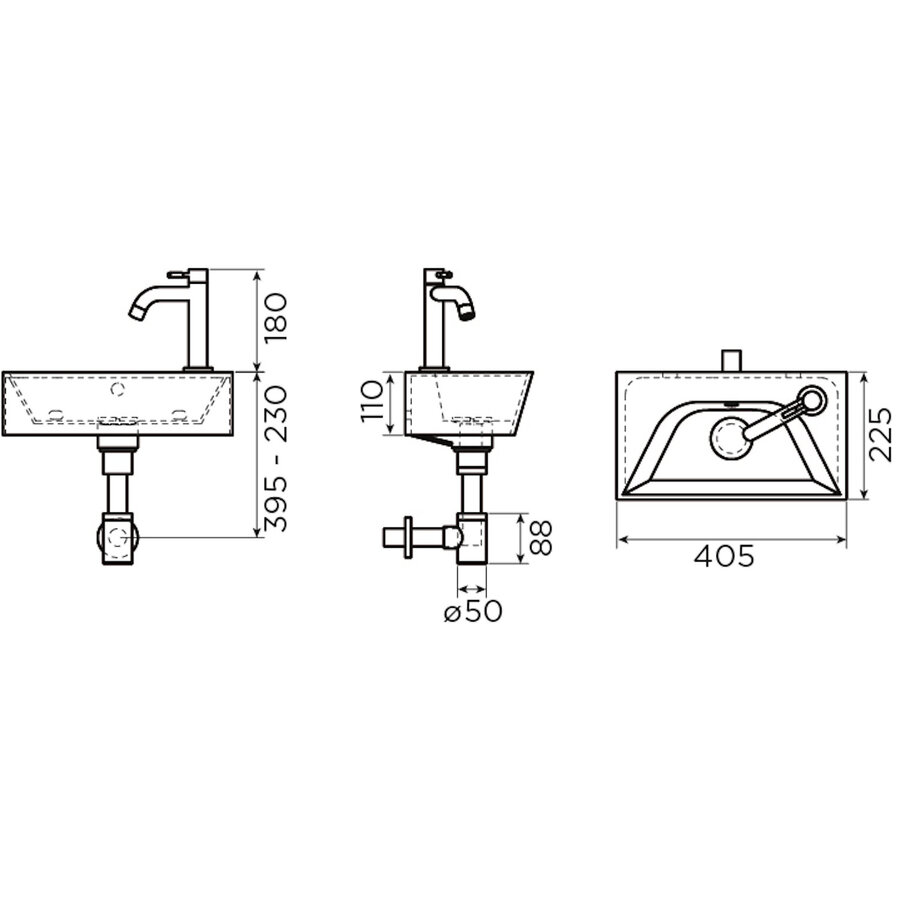 Fonteinset Clou InBe Set 6 Incl. Toebehoren 11x40.5 Cm Glanzend Wit