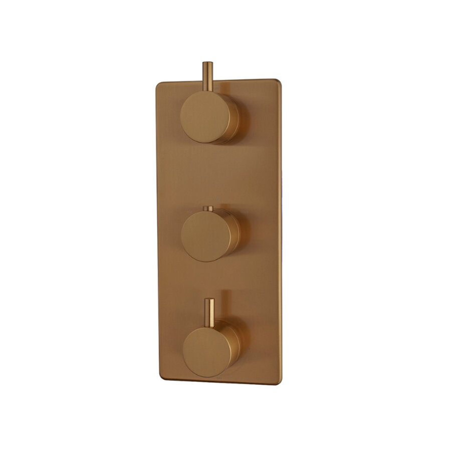 Afbouwdeel Inbouwthermostaat 3-Weg Wiesbaden Geborsteld Brons Koper