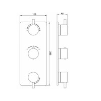 Afbouwdeel Inbouwthermostaat 3-Weg Wiesbaden Geborsteld Brons Koper