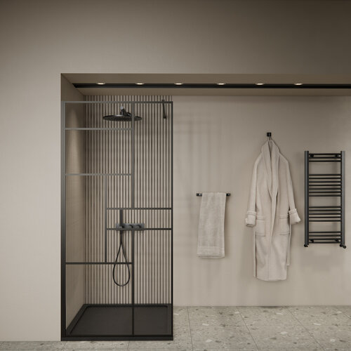 Inloopdouche BWS Airon 120x200 cm Zwart 