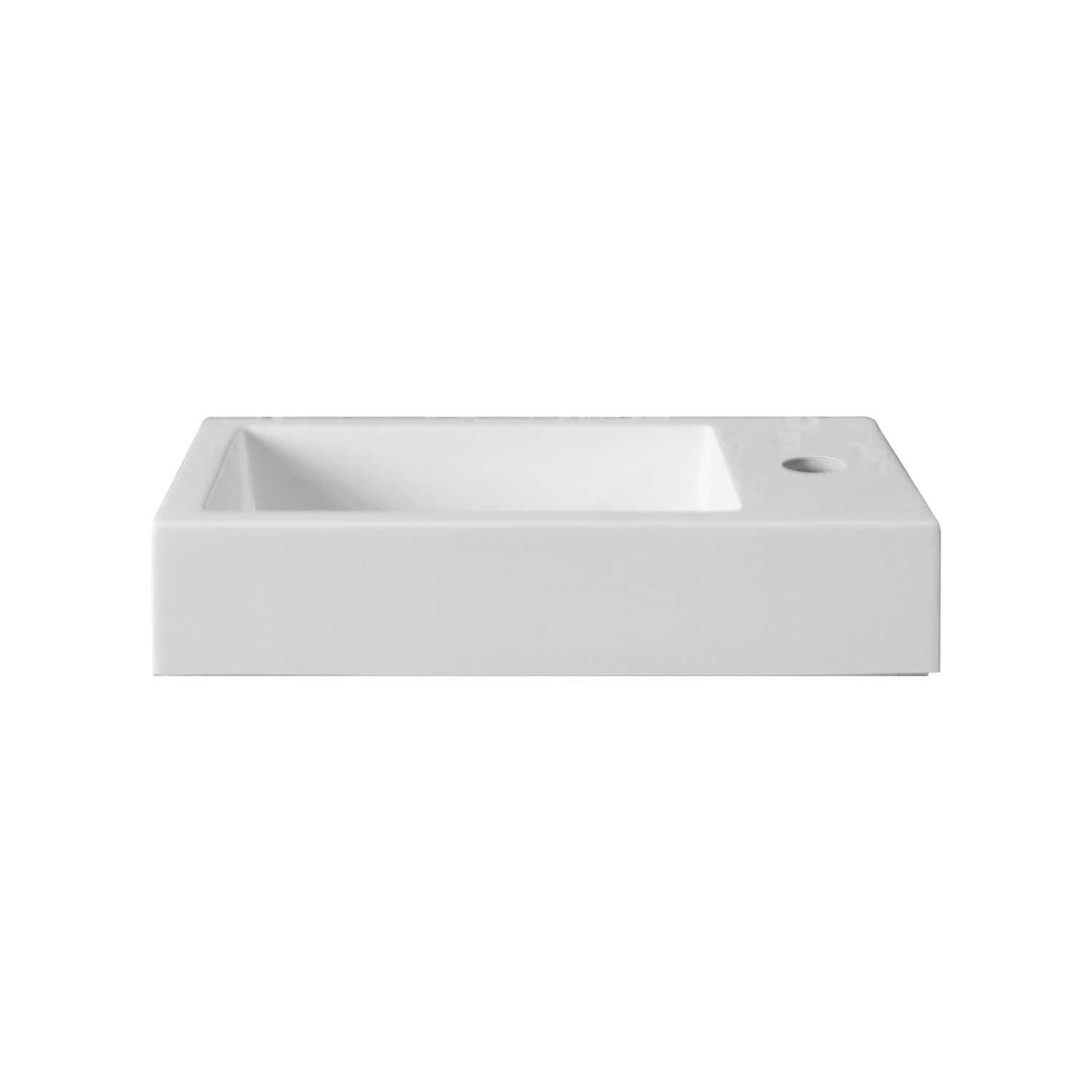 Wastafel BWS Sona Met Kraangat Links/Rechts 40x22,5 cm Glanzend Wit Boss & Wessing