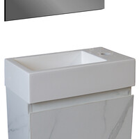 Wastafel BWS Sona Met Kraangat Links/Rechts 40x22,5 cm Glanzend Wit