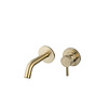 Sanilux Wastafelmengkraan Inbouw Sanilux Newt Met Box Rond Met Geribbeld Knop Goud Geborsteld