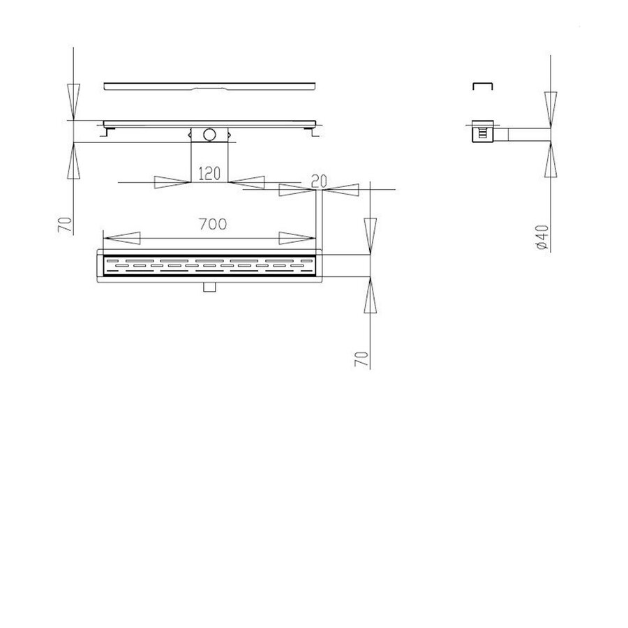 Douchegoot Best Design Nice Met Flens 70cm RVS
