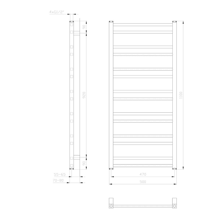 Designradiator Sapho Metro Dos 50x110 cm Wit