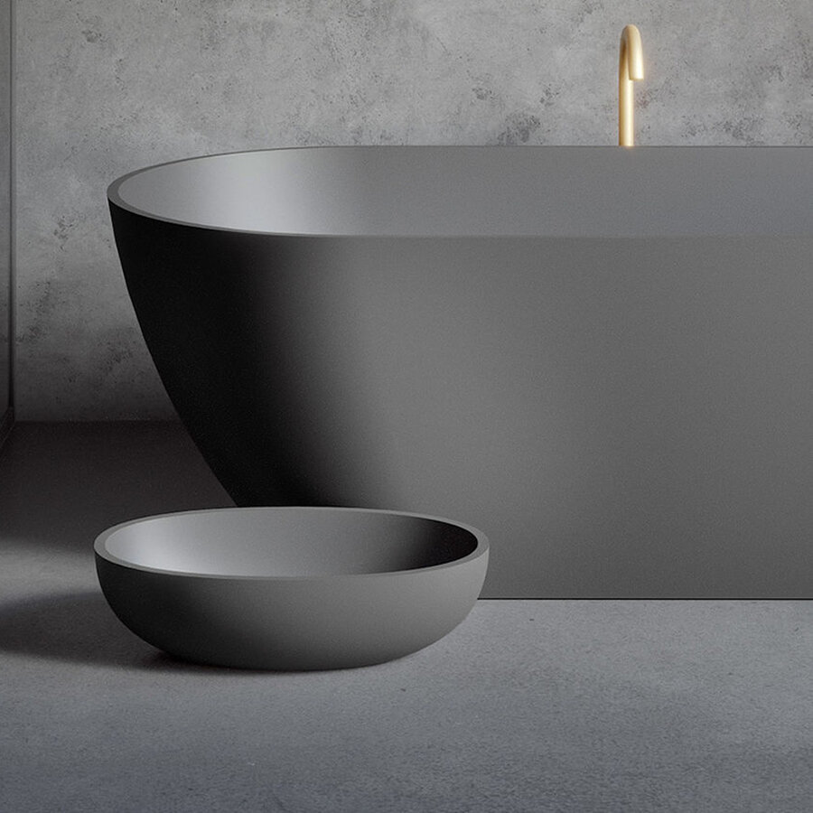 Waskom Riho Escala 55x32 cm Solid Surface Mat Antraciet