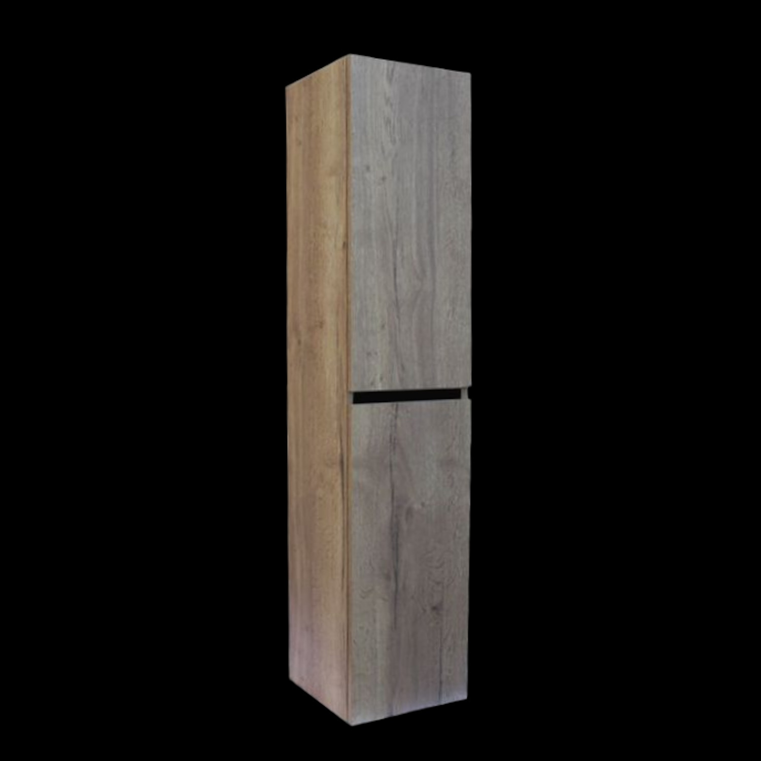 Kolomkast Sanilux Trendline Met Greeplijst Mat Zwart 160x35x35 cm Tabak Oak Sanilux