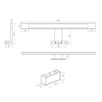 Tiger Ancis LED Spiegellamp 40 cm 4000K Geborsteld Goud