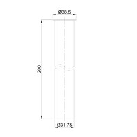 Sifon Verlengbuis BWS Mark Met Kraag 20 cm Geborsteld Messing Goud