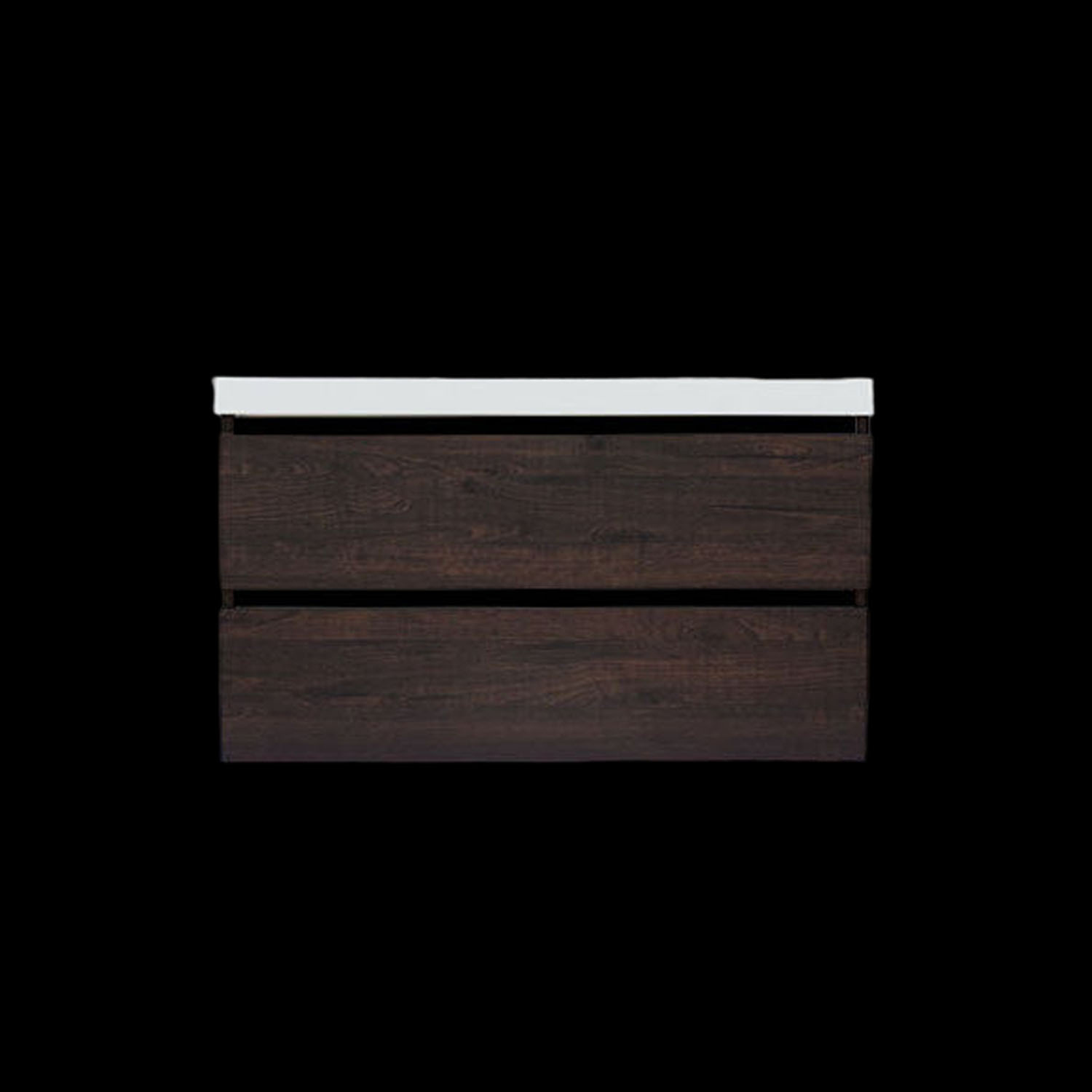 Onderkast Sanilux Trendline Met Greeplijst Mat Zwart 100x47x52 cm Brown Oak Sanilux