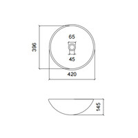 Waskom Luca Sanitair Vetro Rond 42x42x14,5 Gehard Glas Incl. Wastafelhouder Copper
