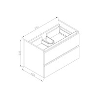 Onderkast Sanilux Trendline Met Greeplijst Aluminium 80x47x52 Cm Silver Oak