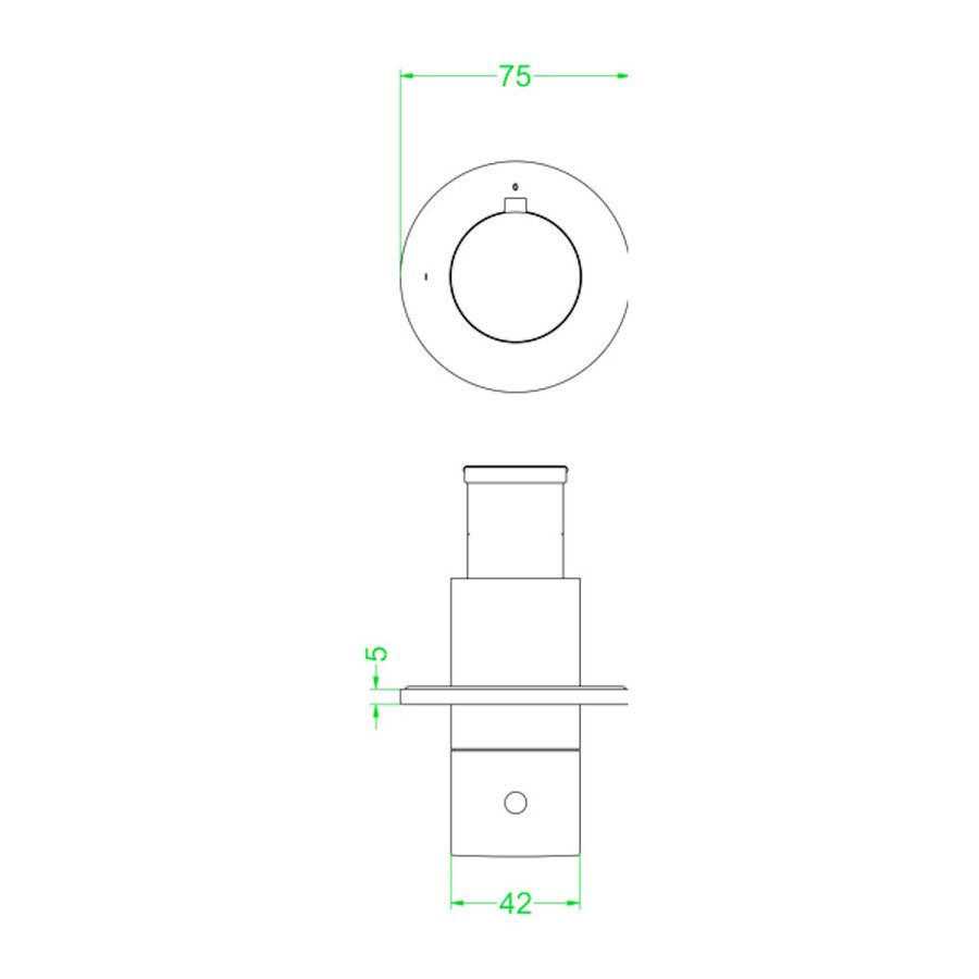 Afbouwdeel IVY Concord Doorstroom inbouwstopkraan Symmetry Met Rond Rozet Geborsteld RVS316