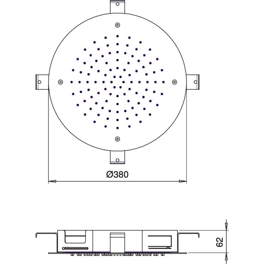 Mate Hoofddouche Rond 38 Cm M108