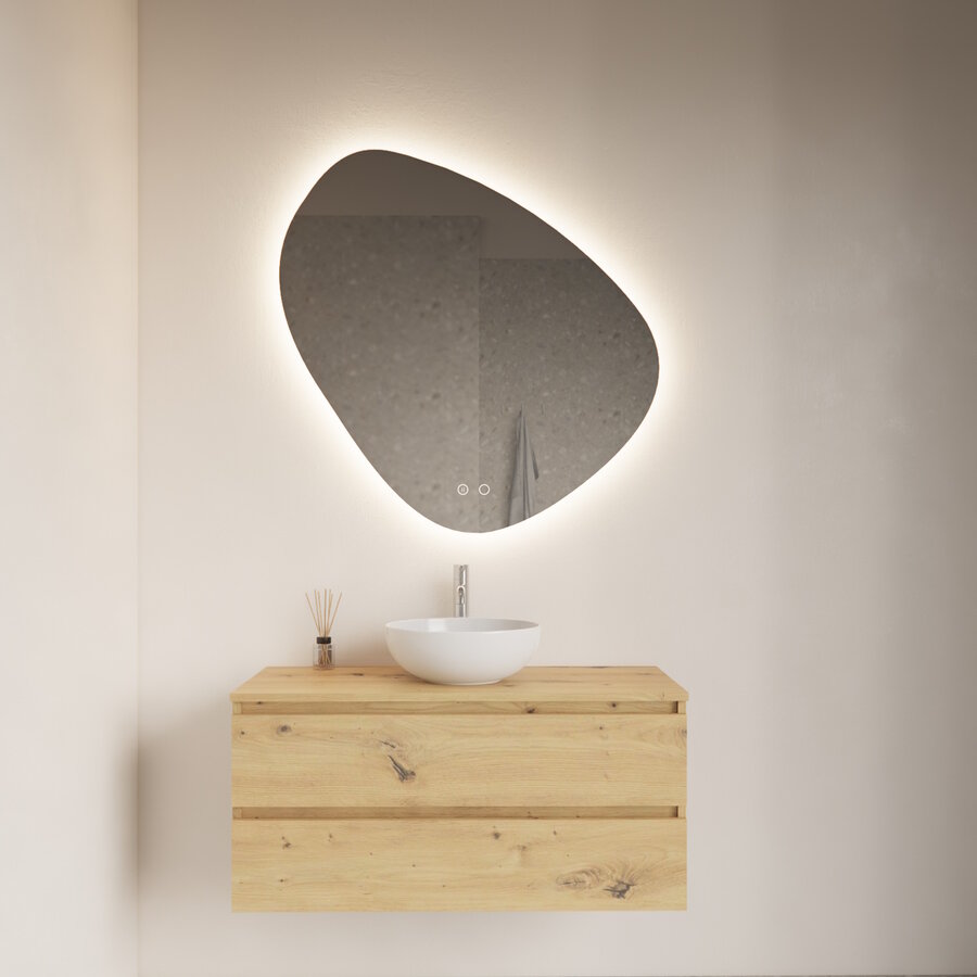 Badkamerspiegel Gliss Fury Organic LED Verlichting 80x80 cm