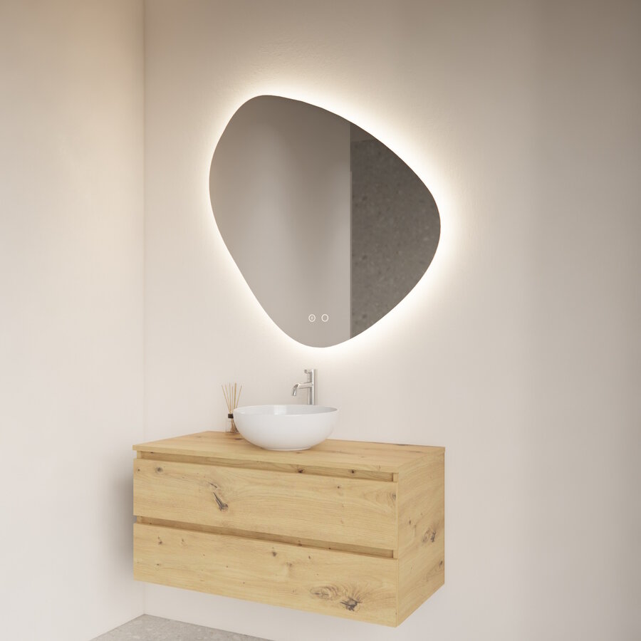 Badkamerspiegel Gliss Fury Organic LED Verlichting 80x80 cm