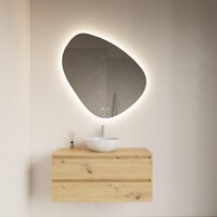 Badkamerspiegel Gliss Fury Organic LED Verlichting 120x120 cm En Spiegelverwarming