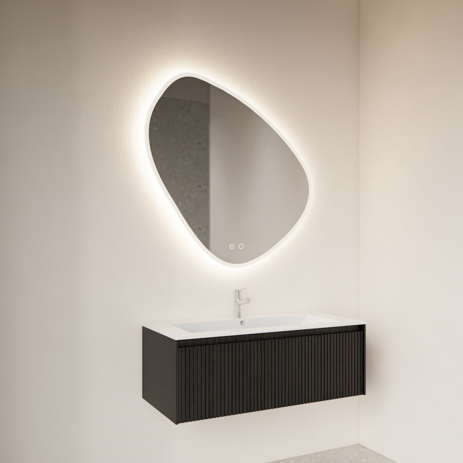 Badkamerspiegel Gliss Design Fury Satine 80x80cm Met LED-Verlichting En Spiegelverwarming