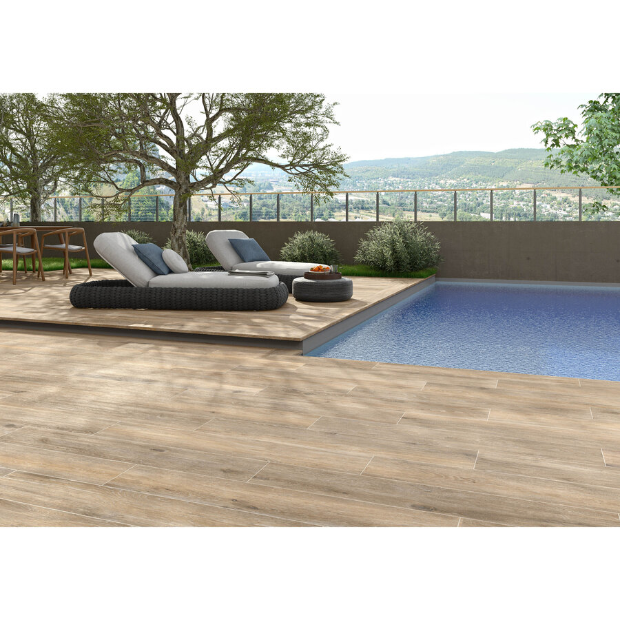 Vloertegel Pamesa At Viggo Roble 20x120 cm Gerectificeerd Mat Bruin (Prijs Per M2)