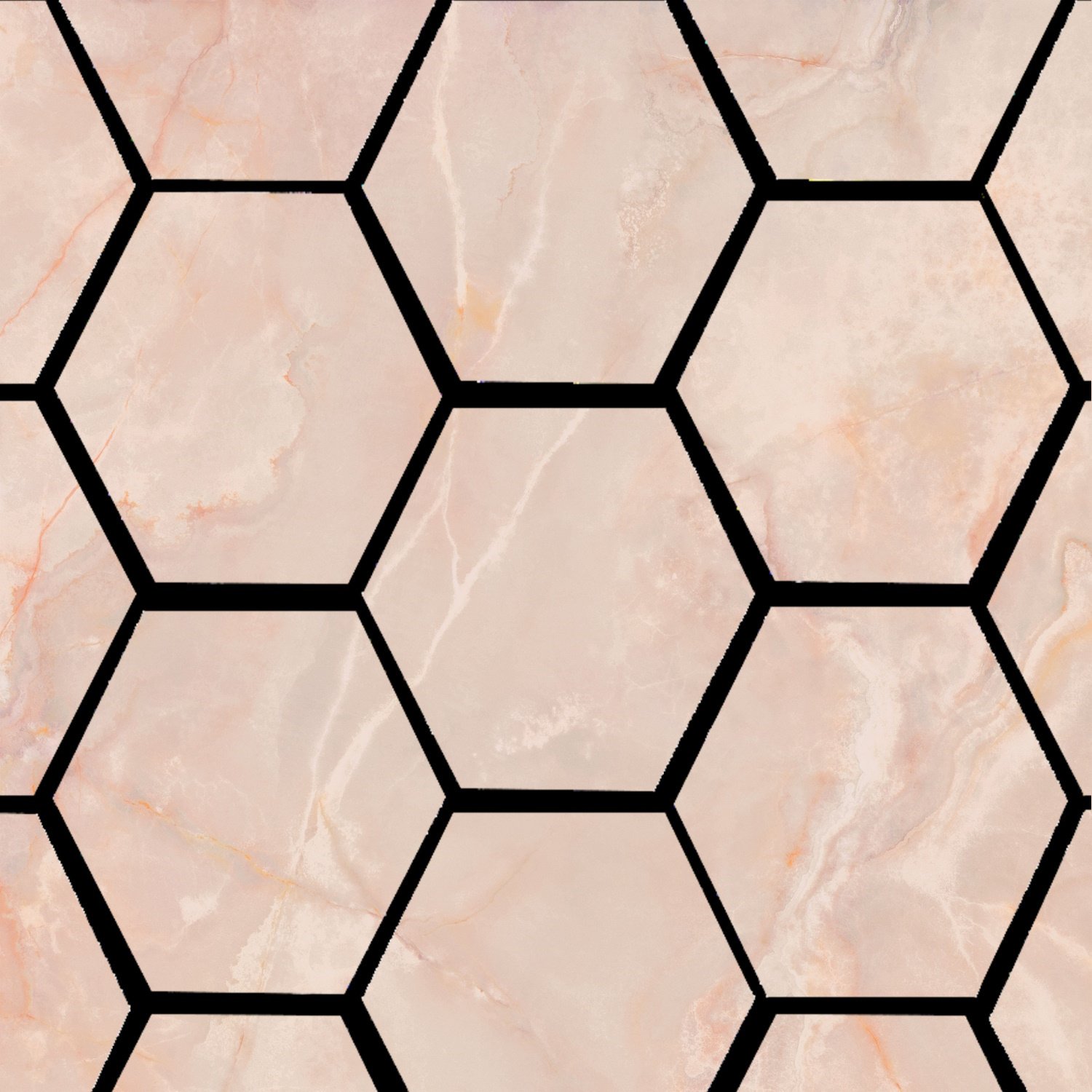 Mozaiek Pamesa Lux Noor Peach 32,5x22,5 cm Hexagon Gepolijst Roze Pamesa