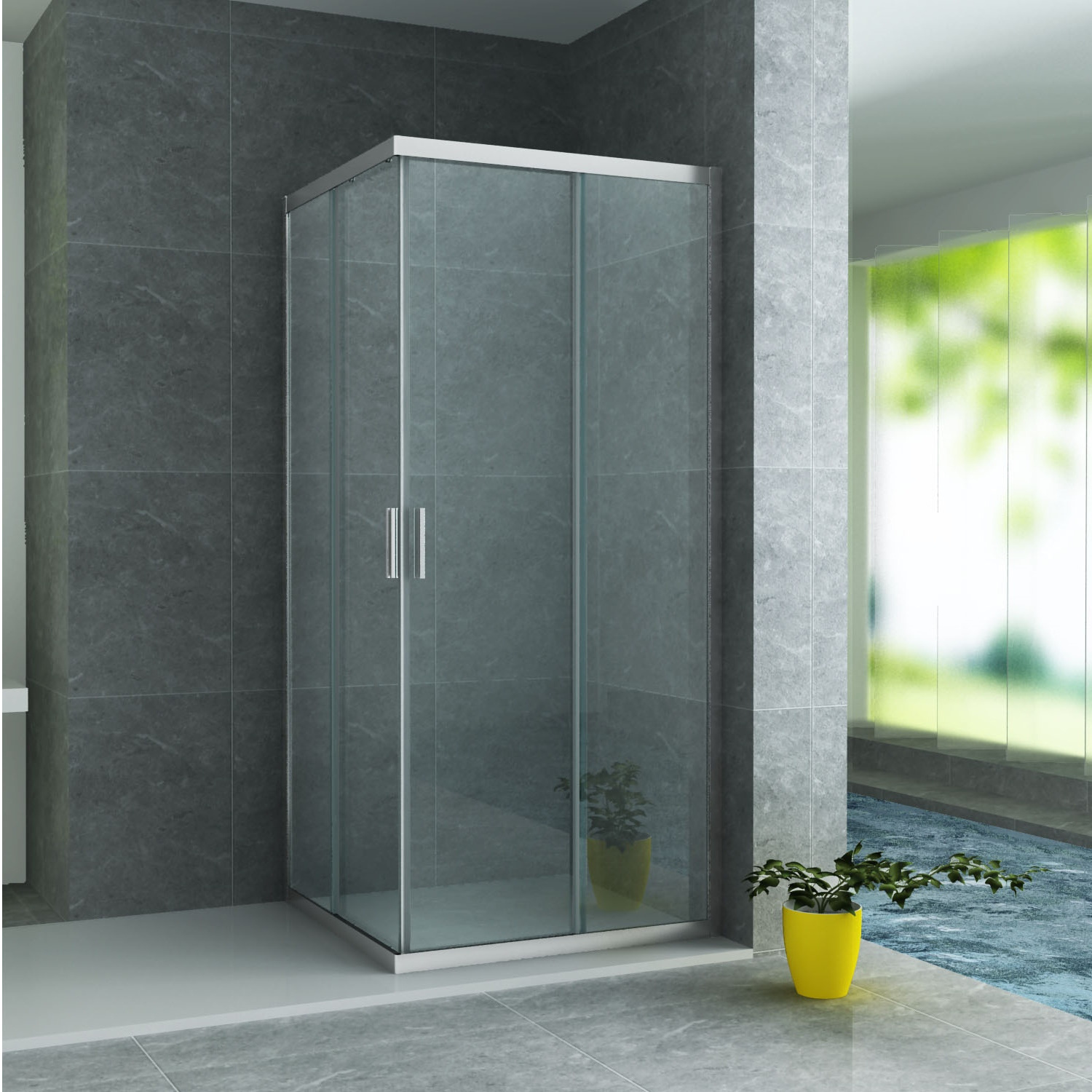 Douchecabine Aquasplash Hayes 90x90x195 cm Chroom Profiel Aquasplash