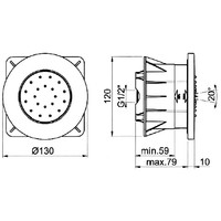 Mate Inbouw Bodyjet Rond Kantelbaar M130