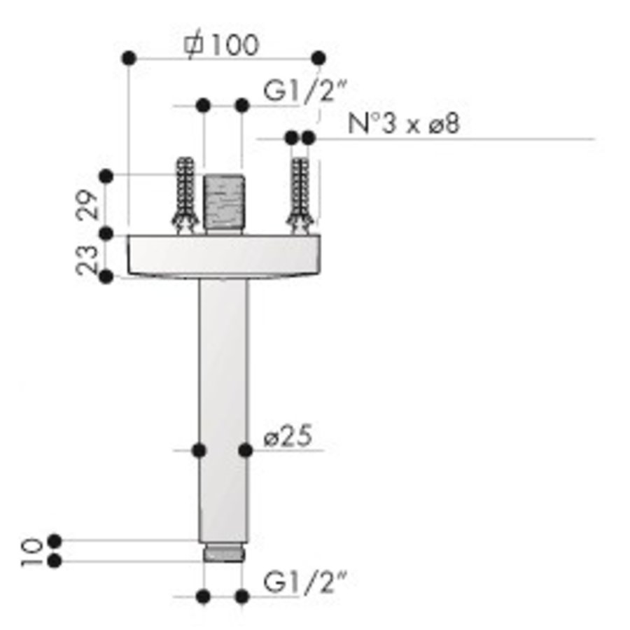 Mate Plafondbuis Vierkant Verzwaard 15, 30 Cm