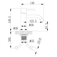 Wastafelmengkraan Opbouw Wiesbaden Style Uitloop 6.5 cm 1-hendel Geborsteld Messing Goud