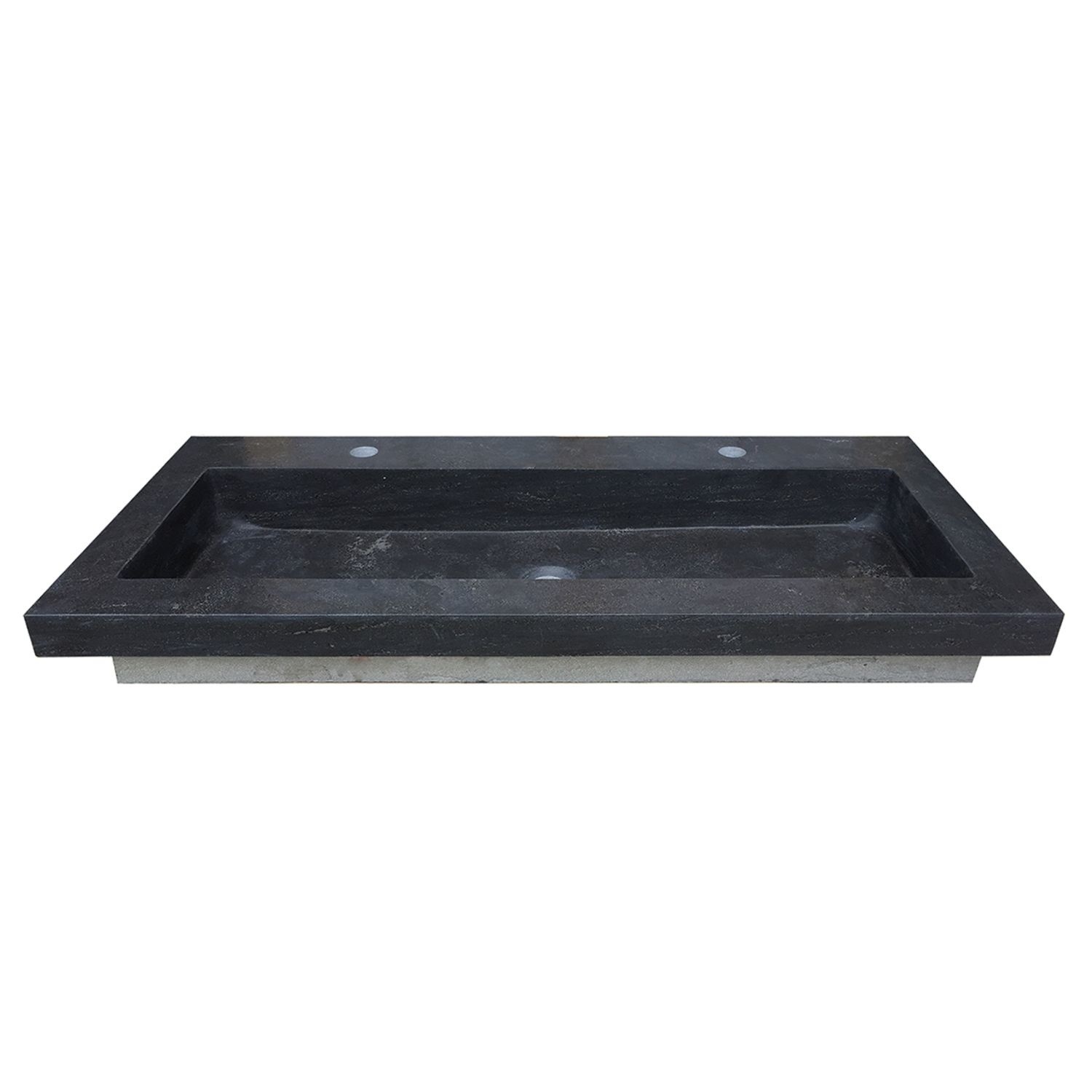 Wastafel Aquasplash Stone 120x46 cm met 2 Kraangaten Hardsteen Zwart Aquasplash