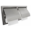 Dubbele Toiletrolhouder Inbouw Boss & Wessing Boston met Klep RVS