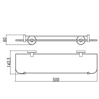 304-Glazen Planchet 50Cm Rvs