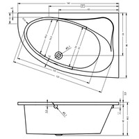 Hoekbad Lyra 140X90X43 Cm Rechts/Links Wit