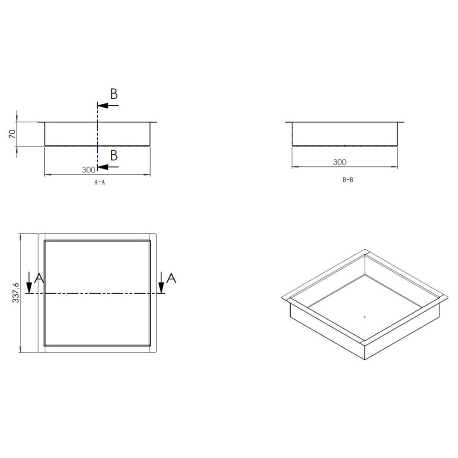 BWS Inbouwnis | 30x30x7cm | Mat Beige