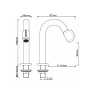 Fonteinset BWS Solid Surface Met Handdoekhouder Links Wit Chroom