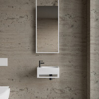 Fonteinset BWS Solid Surface Met Handdoekhouder Links Wit Gunmetal