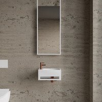 Fonteinset BWS Solid Surface Met Handdoekhouder Links Wit Koper