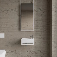 Fonteinset BWS Solid Surface Met Handdoekhouder Rechts Wit Chroom