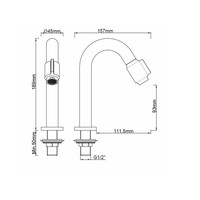 Fonteinset BWS Solid Surface Met Handdoekhouder Rechts Wit Chroom