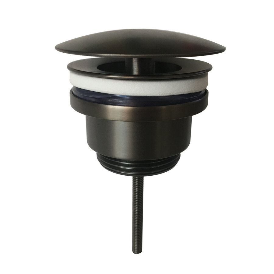 Fonteinset BWS Solid Surface Met Handdoekhouder Rechts Zwart Gunmetal