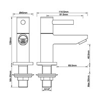 Fonteinset BWS Solid Surface Met Handdoekhouder Rechts Zwart Koper