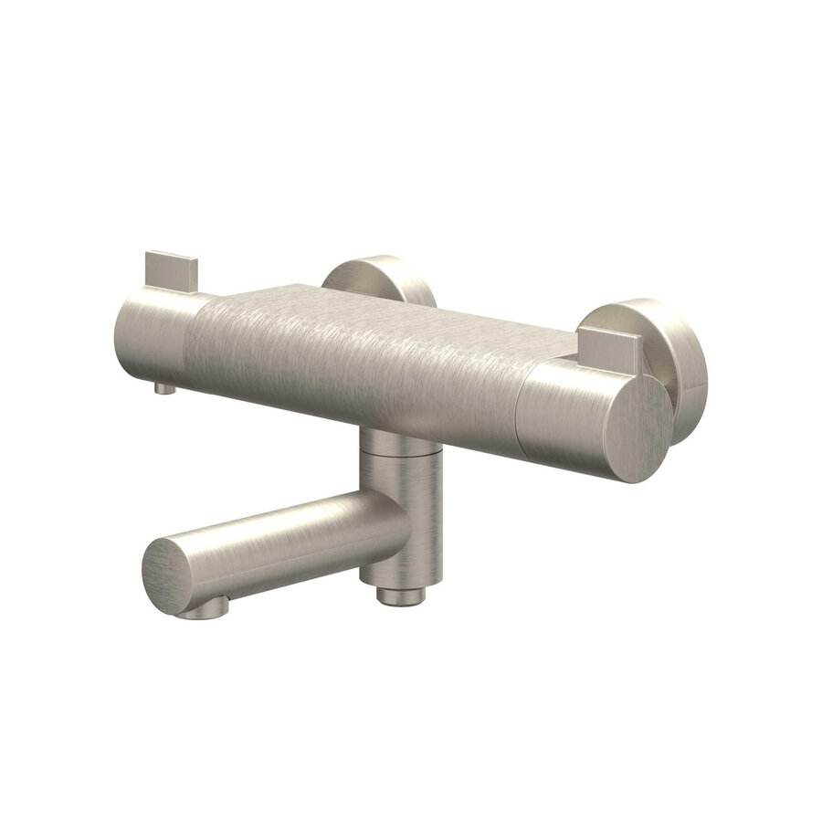 Badthermostaatkraan IVY Pact Opbouw Omstel Met Draaibare Baduitloop Met Omstel Cooltouch Geborsteld Nickel PVD