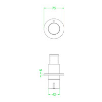 Afbouwdeel IVY Tribe Inbouw Stopkraan Symmetry Met Rond Rozet Geborsteld RVS316