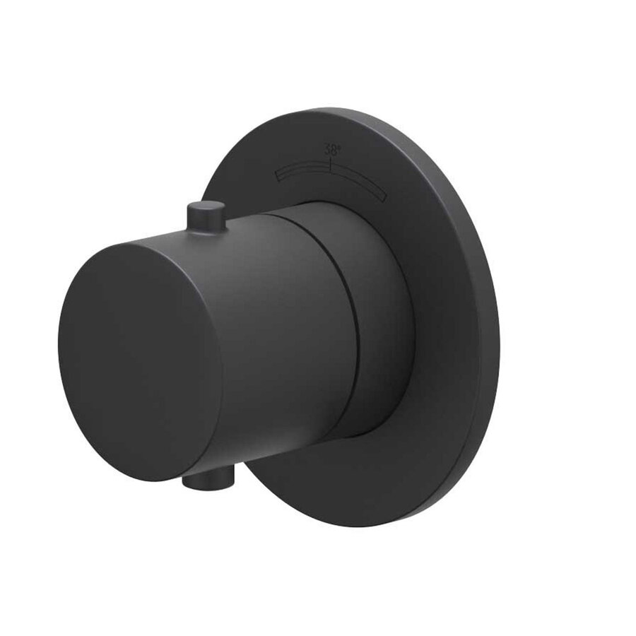 Afbouwdeel IVY Bond Inbouwthermostaat Symmetry Met Rond Rozet Mat Zwart PED