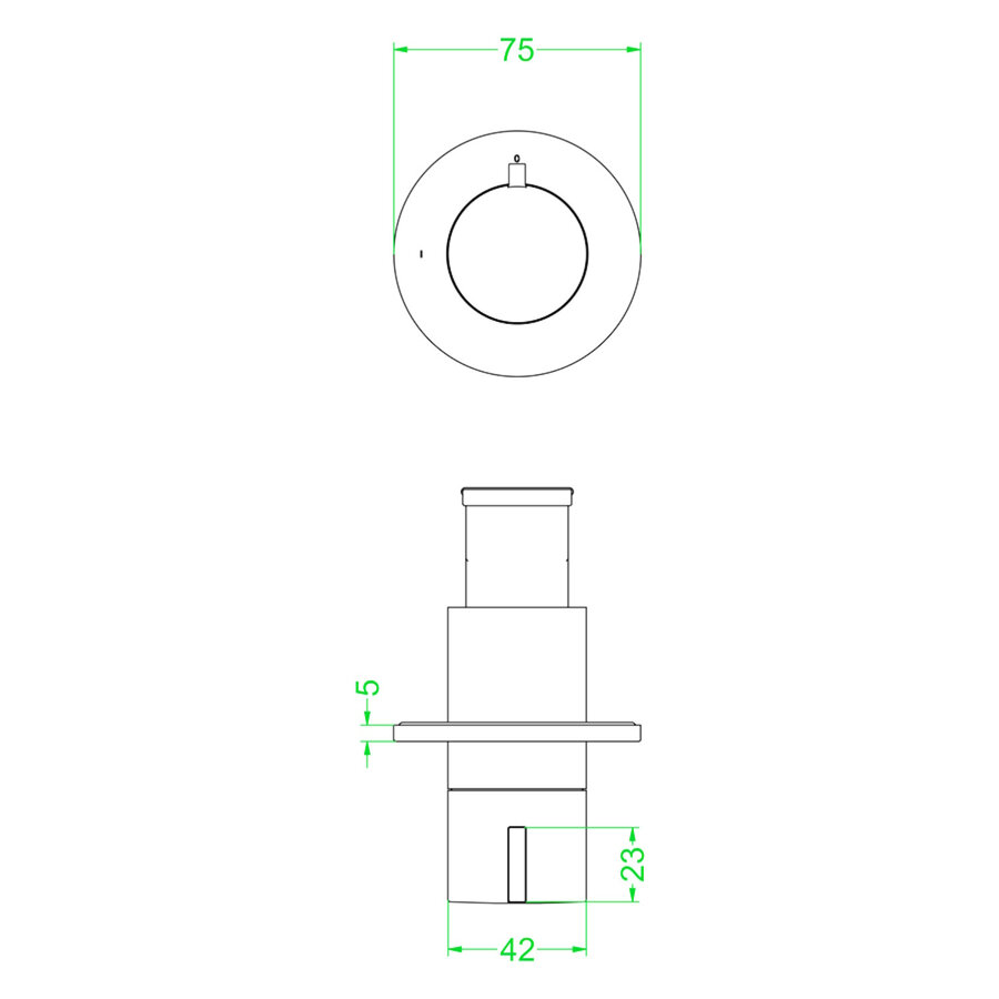 Afbouwdeel IVY Pact Flow-Through Stopkraan Symmetry Met Rond Rozet Geborsteld Nickel PVD
